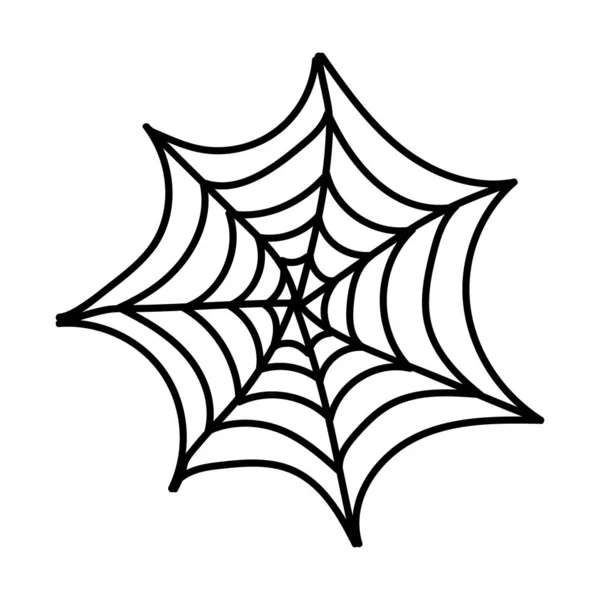 Halloween păianjen net linie stil pictogramă — Vector de stoc