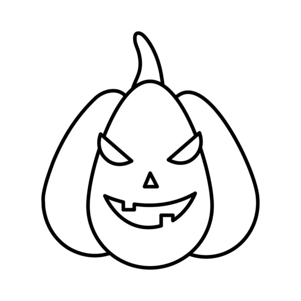 Halloween pumpa ansikte linje stil — Stock vektor