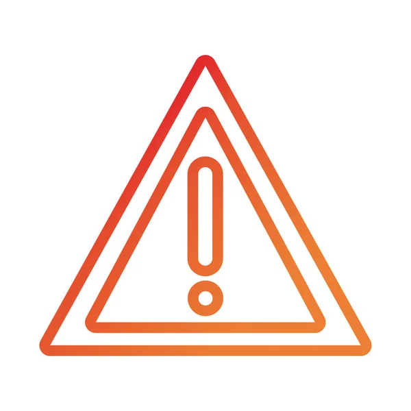 Alerta advertencia señal gradiente icono de estilo — Vector de stock