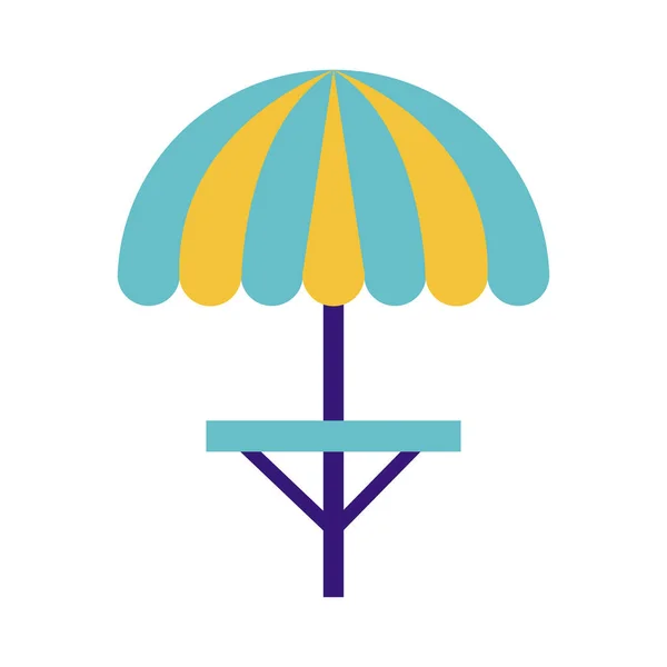 Uczciwy stół z ikoną parasol płaski styl — Wektor stockowy