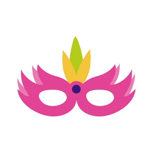 Masque de carnaval avec plumes icône de style plat — Image vectorielle