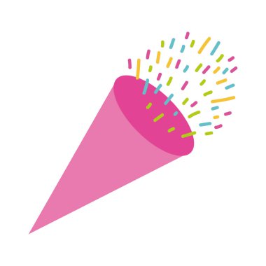 Konfeti düz stil ikonlu kornet