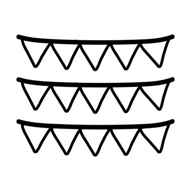 Çelenk partisi asılı çizgi simgesi