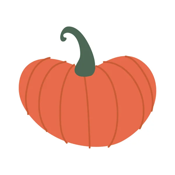 Halloween citrouille fruit plat style icône — Image vectorielle