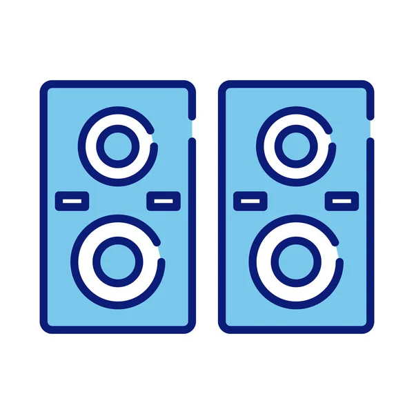 Altavoces línea de audio e icono de estilo de relleno — Vector de stock