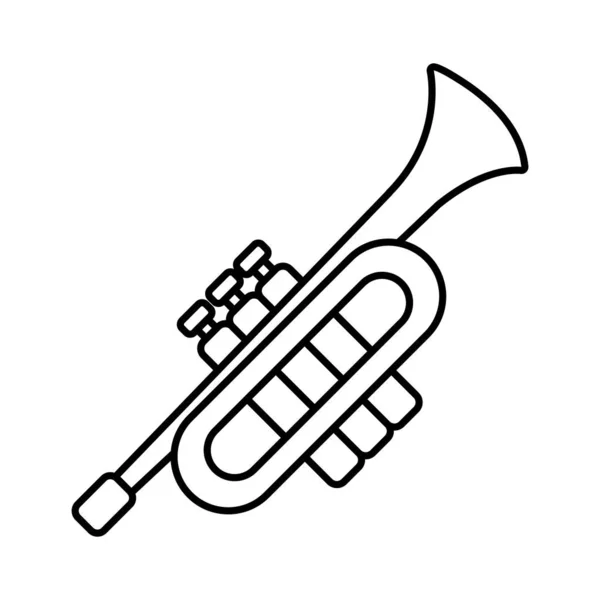 Trumpet air instrument musical line style icon — Stock Vector