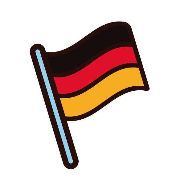 Drapeau allemand oktoberfest ligne et icône de style de remplissage — Image vectorielle