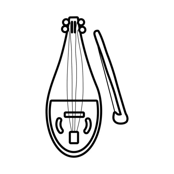 フィドル弦楽器スタイルのアイコン — ストックベクタ
