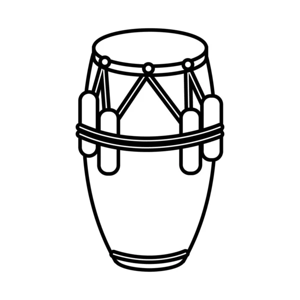Icono de estilo de línea de instrumento de tambor de bongo tropical — Vector de stock