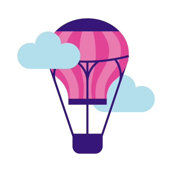 Ballon air chaud volant style plat icône — Image vectorielle