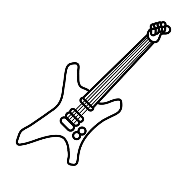 Elektromos gitár hangszer zenei vonal stílus ikon — Stock Vector