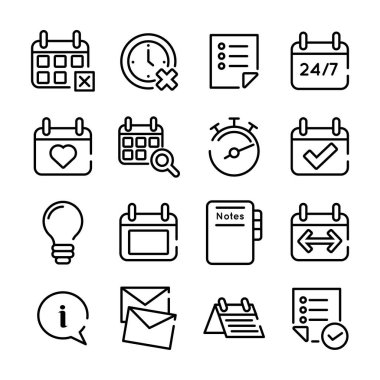 onaltı takvim demeti koleksiyon simgeleri ayarla