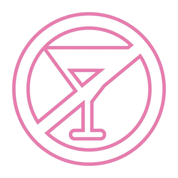 Не пити значок стилю лінії сигналу алкоголю — стоковий вектор