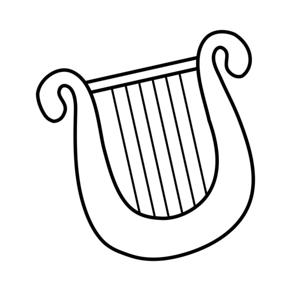 Lyre corda estilo linha instrumento — Vetor de Stock
