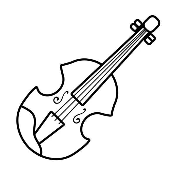 チェロ弦楽器ラインスタイルのアイコン — ストックベクタ