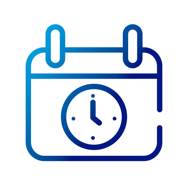 Calendar reminder with watch gradient style icon — Stock Vector