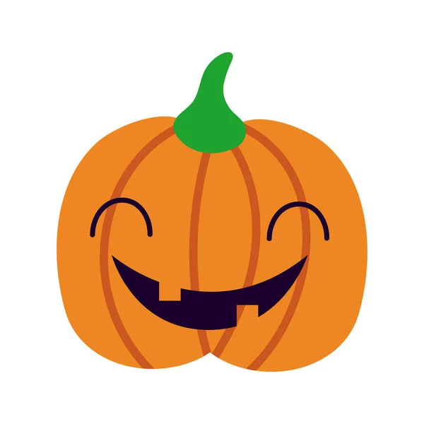 Halloween pumpa ansikte platt stil ikon — Stock vektor