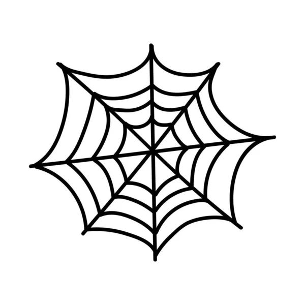 Cadılar bayramı örümcek ağı çizgi biçimi simgesi — Stok Vektör