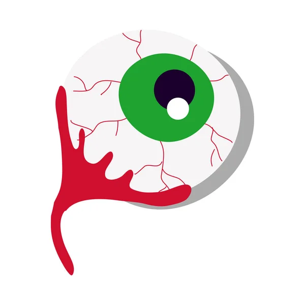 Хеллоуїн око з піктограмою плоского стилю крові — стоковий вектор