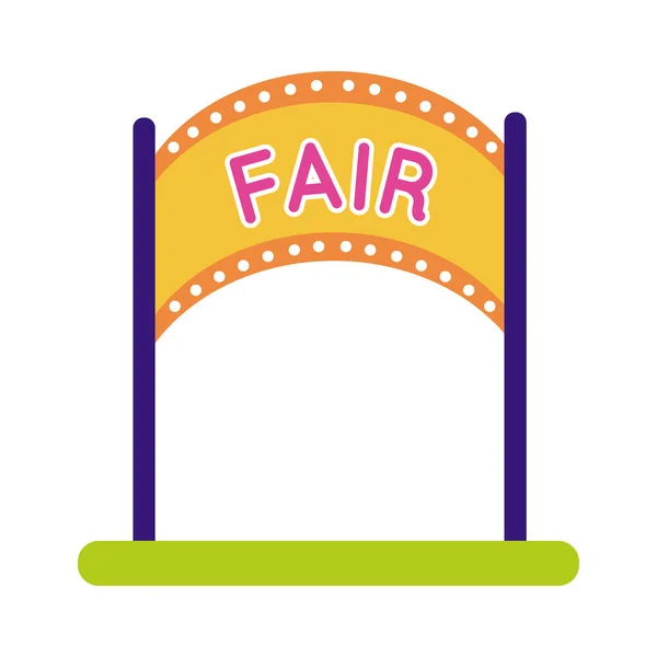 Fair entance arch flat style icon — Stock Vector