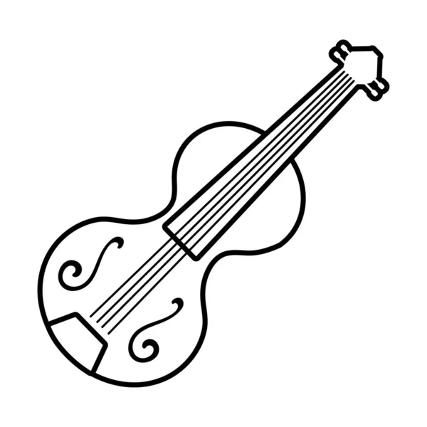 Violín cadena instrumento línea estilo icono — Vector de stock