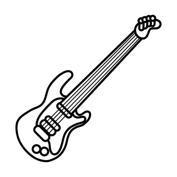 Ηλεκτρικό όργανο κιθάρας μουσικό στυλ γραμμή εικονίδιο — Διανυσματικό Αρχείο