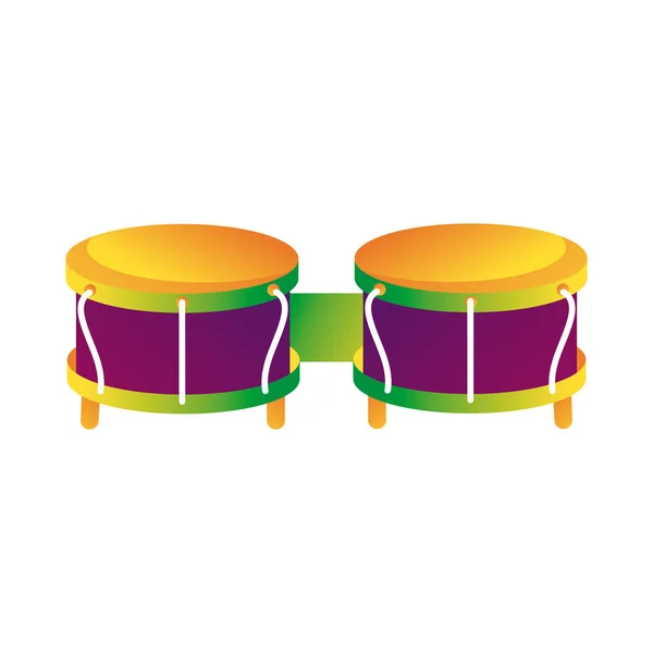 Timbales ligne d'instrument de musique et icône de style de remplissage — Image vectorielle