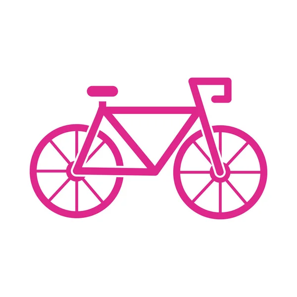 Ποδήλατο ροζ σιλουέτα στυλ εικονίδιο — Διανυσματικό Αρχείο
