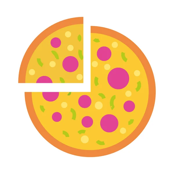 比萨意大利快餐扁平风格图标 — 图库矢量图片