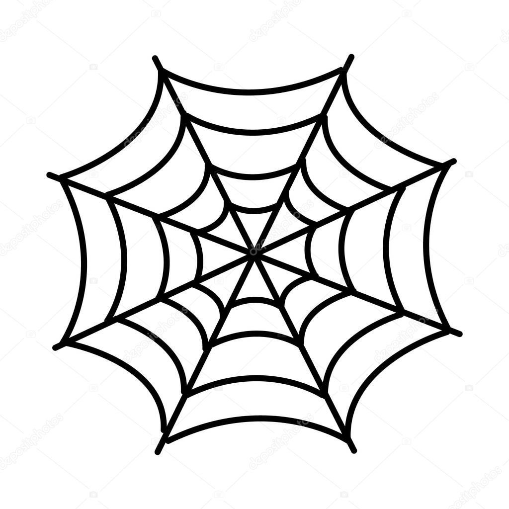 halloween spider net line style icon