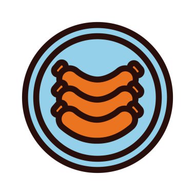 Yemek kuyruğunda leziz sosisler ve dolgu stili