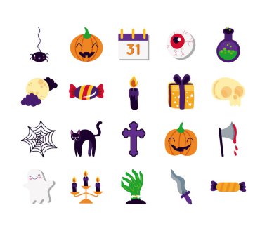 20 Cadılar Bayramı demeti koleksiyon simgeleri