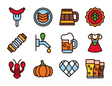 12 oktoberfest set simgesi demeti