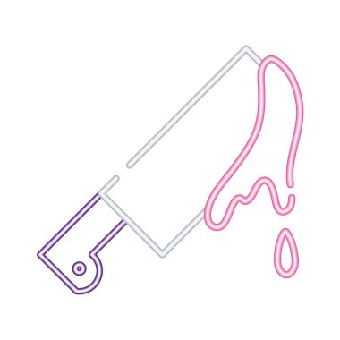 Neon tarzı ikonlu cadılar bayramı bıçağı