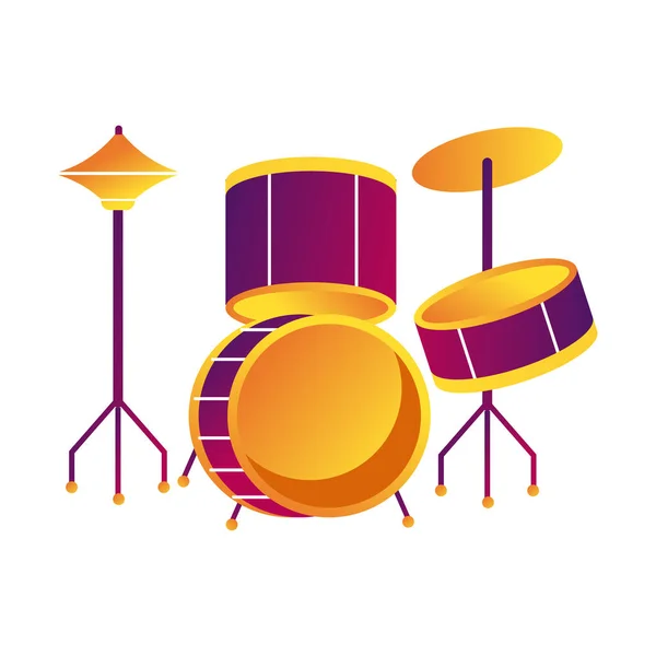 Drums musical instrument line and fill style icon — Stock Vector
