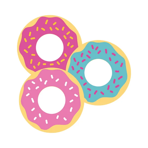 Donuts dulce icono de estilo plano — Vector de stock