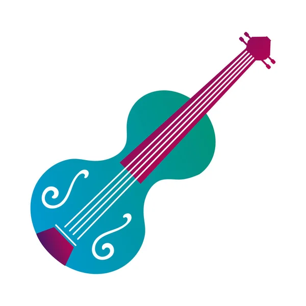 Violon corde instrument ligne et remplissage style icône — Image vectorielle