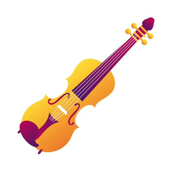 Linha de instrumento de corda de violino e estilo de preenchimento — Vetor de Stock