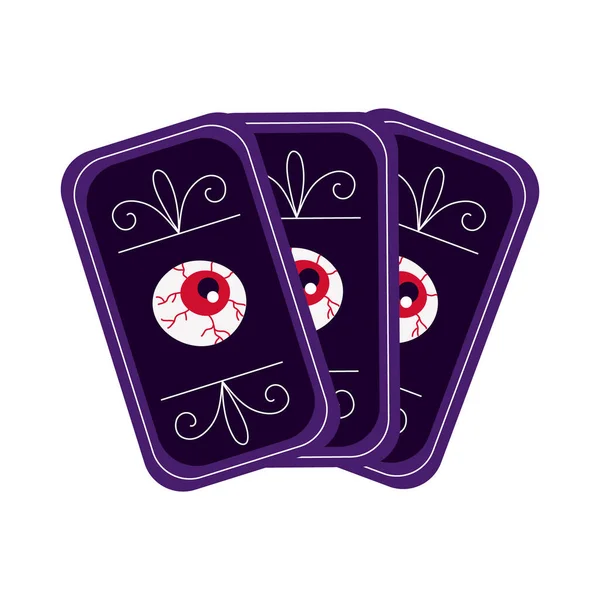 Halloween cartes de voyance style plat — Image vectorielle