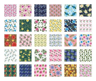 50 çiçek desenli desen arkaplanı