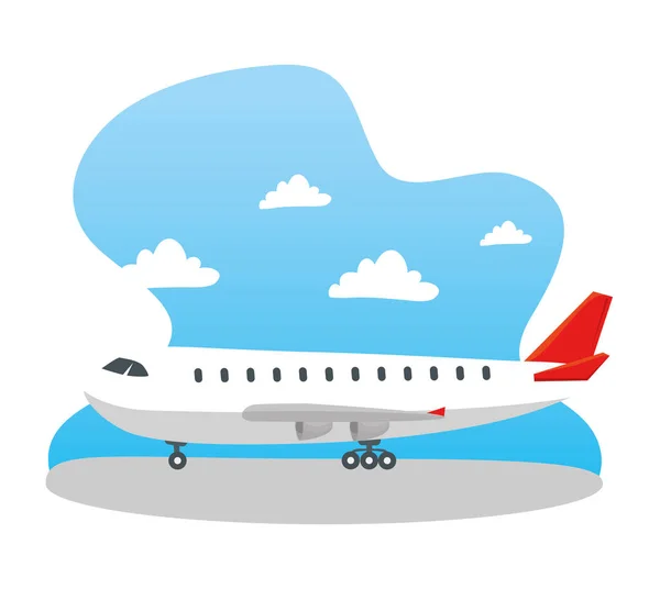 Modern repülőgép, nagy kereskedelmi utasszállító repülőgép — Stock Vector
