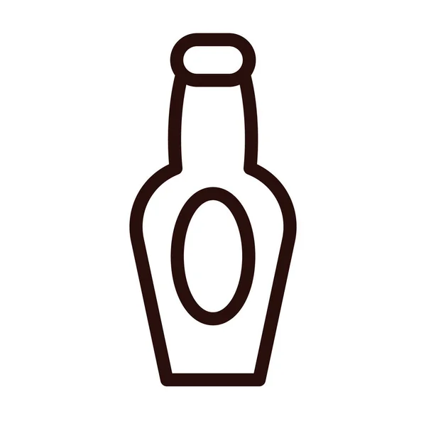 Garrafa de cerveja bebida estilo linha —  Vetores de Stock