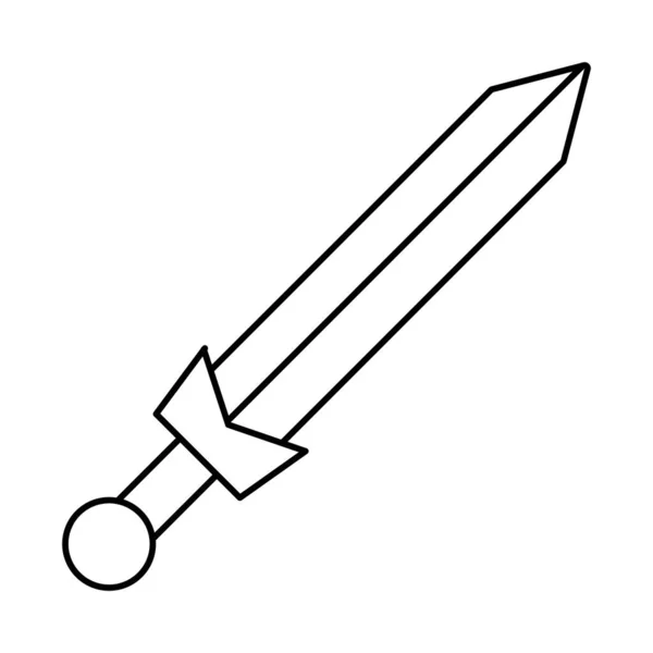 Espada arma línea estilo icono — Vector de stock