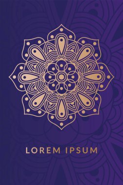 Mor arkaplanlı dekoratif çiçek mandala