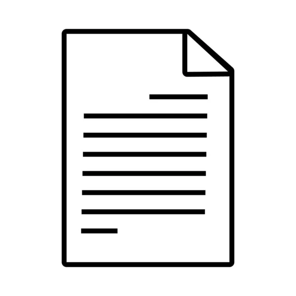 Carta foglio documento linea stile icona — Vettoriale Stock