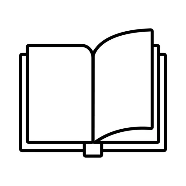 Livro escola ícone de estilo de linha aberta — Vetor de Stock