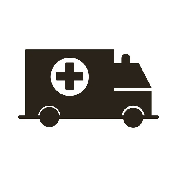 Ambulance car vehicle silhouette style icon — Stock Vector