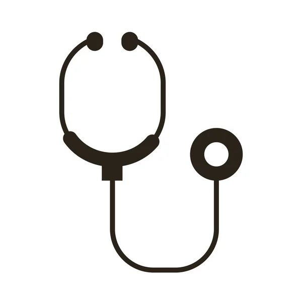 Lékařský stetoskop nástroj silueta styl — Stockový vektor