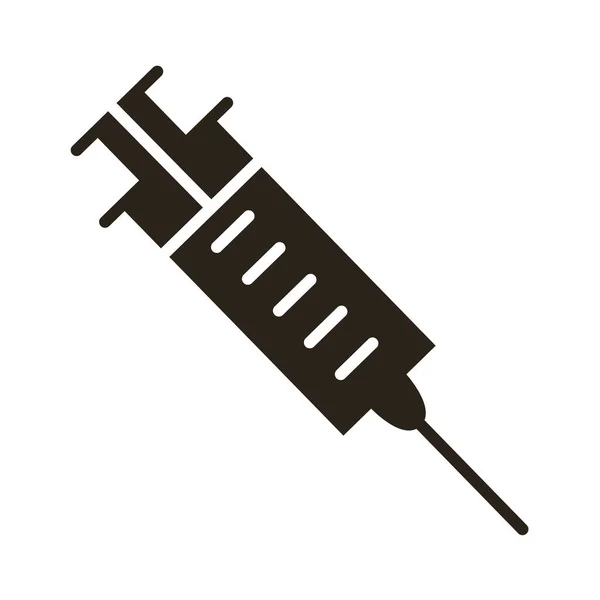 Vacuna jeringa inyección silueta estilo icono — Vector de stock