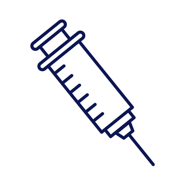 Injectiespuit naald lijn icoon — Stockvector